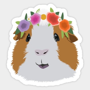 Flower Crown Guinea Pig Sticker